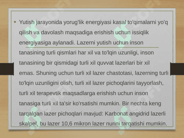 Lazerning tibbiyotda qo'llanishi 3
