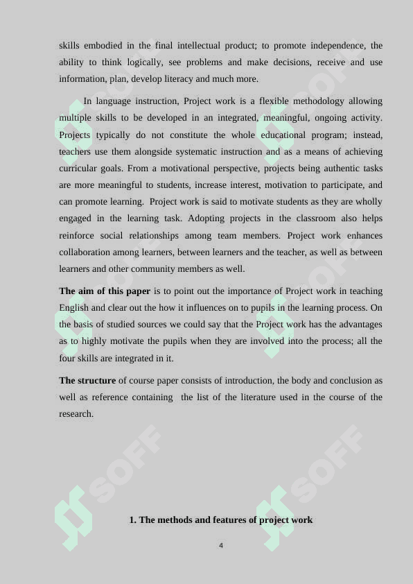 Project work in teaching english 4
