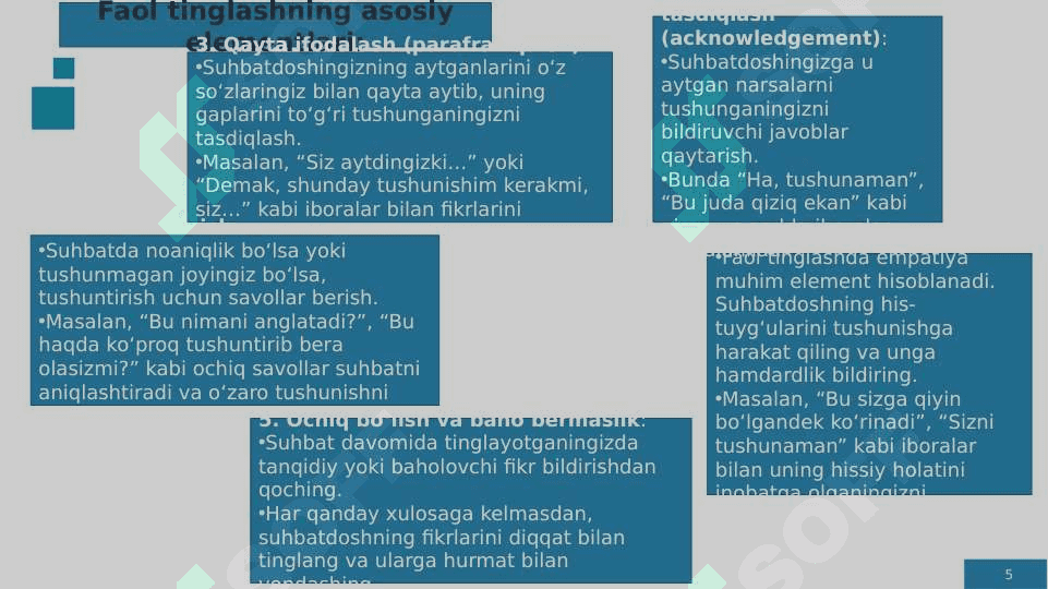 Muloqotda o’zaro tushunish mexanizmlari 5