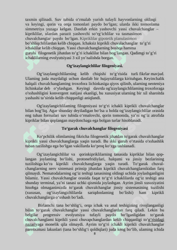 Hayvonot dunyosi evolutsiyasi 7