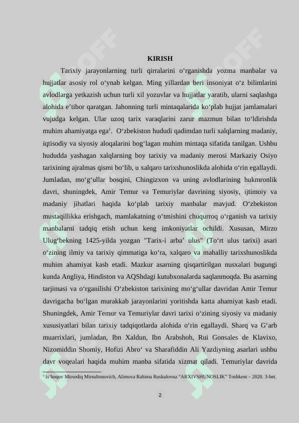 XV-XVI asrlarda O’rta Osiyoda O’rta asrlar tarixining o‘rganilishi 2