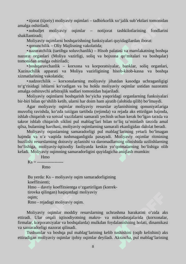 MOLIYAVIY BOSHQARUV 8