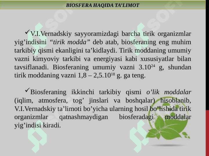BIOSFERA HAQIDA TA’LIMOT 5