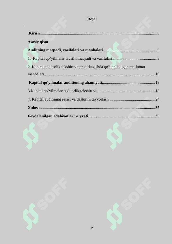 KAPITAL QO’YILMALAR AUDITI 2