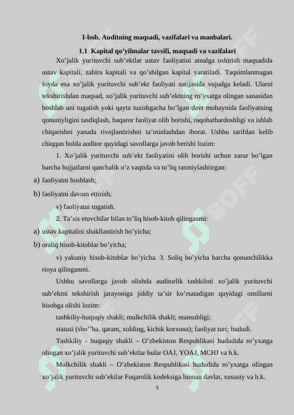 KAPITAL QO’YILMALAR AUDITI 5