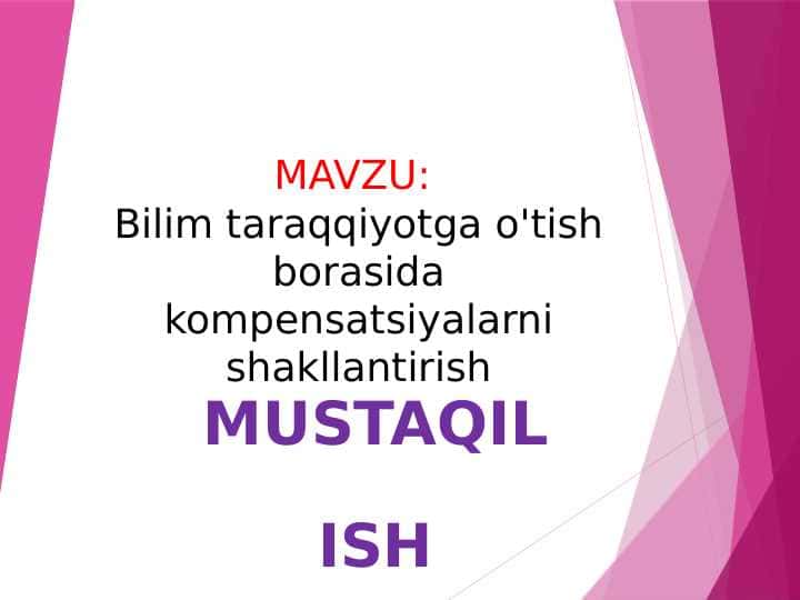 Bilim taraqqiyotga o'tish borasida kompensatsiyalarni shakllantirish 1