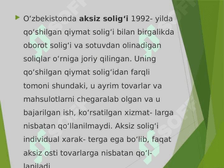 Aksiz solig‘i 2