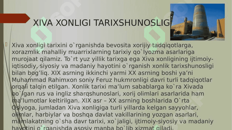 Xiva xonligi tarixshunosligi 3