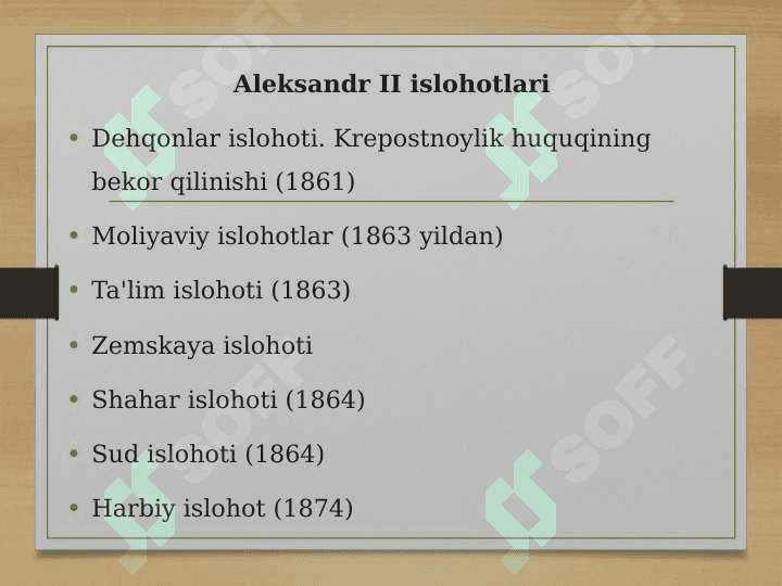Aleksand II islohotlari 3