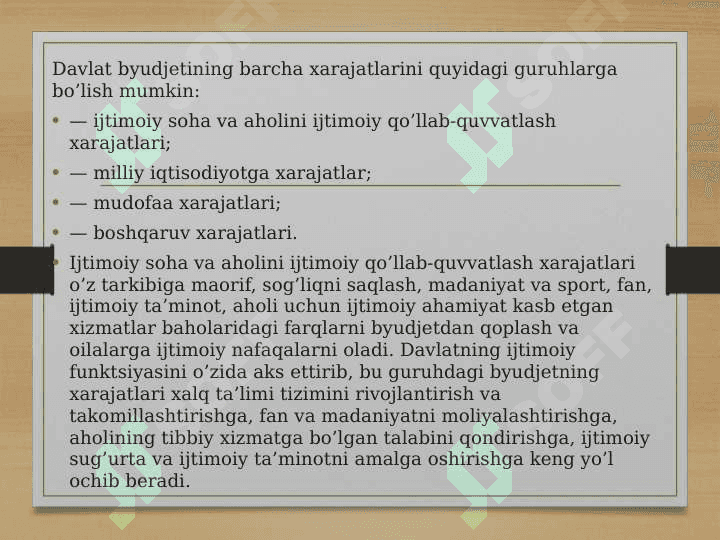 Davlat byujetlari xarajatlari 3
