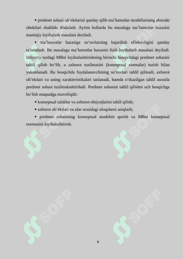 O`QUV MARKAZI MA’LUMOTLAR BAZASINI YARATISH 8
