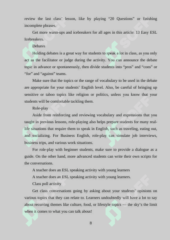 FACILITATING ESL READING BY TEACHING TEXT STRUCTURE 8