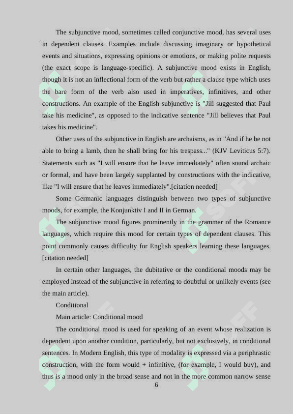 GRAMMATICAL CATEGORIES OF MOOD 6