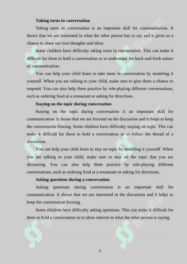 PRAGMATIC ACTIVITIES FOR STUDENTS SPEAKING SKILLS CONTENTS 6
