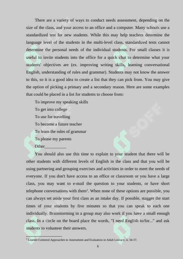 TEACHING ENGLISH TO MULTILEVEL CLASSES 6