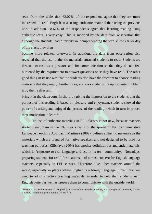 THE ROLE OF AUTHENTIC READING MATERIAL IN IMPROVING CRITICAL THINKING COLLEGE STUDENTS 5