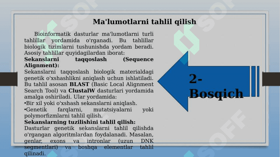 Bioinformatik dasturlar va ularning ishlash prinspi 8