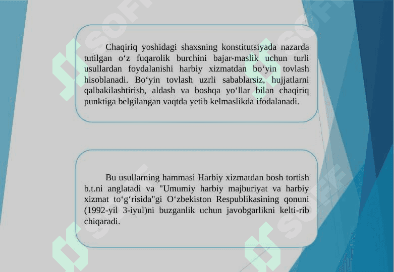 Harbiy yoki muqobil xizmatdan bo‘yin tovlashning jinoiy-huquqiy asoslari 3