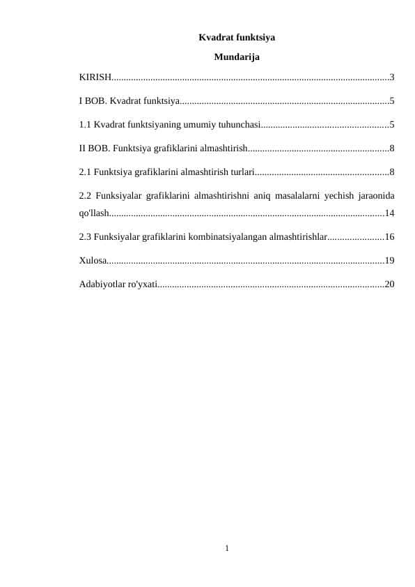 Kvadrat funksiya