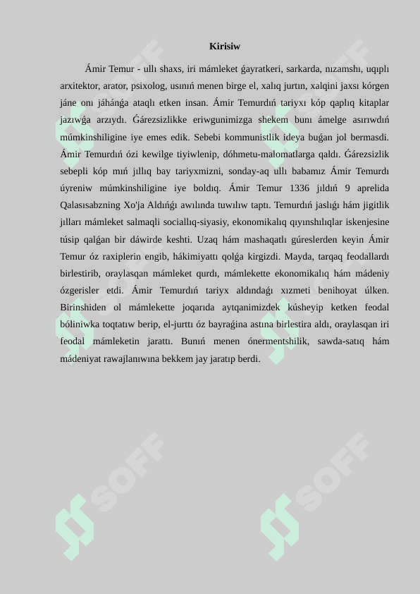 Ámir Temur hám Temuriyler dáwiri arxitekturası 2