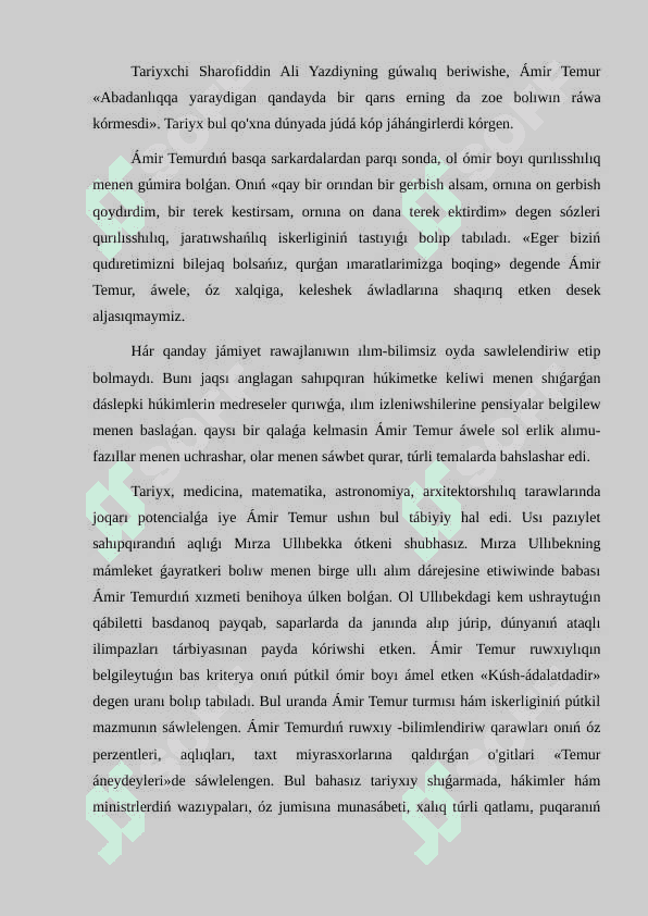 Ámir Temur hám Temuriyler dáwiri arxitekturası 4