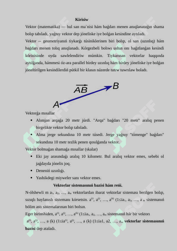 Bazis vektorlar 2