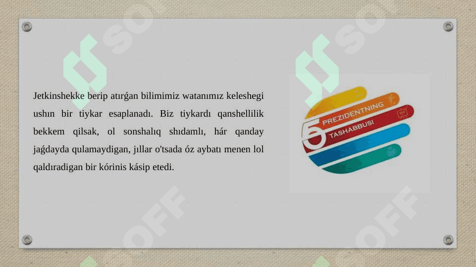 Bes áhmiyetli baslama hám onıń áhmiyeti 2