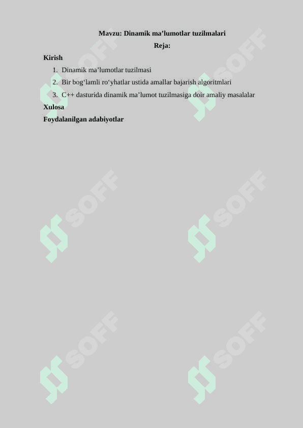 Dinamik ma’lumotlar tuzilmalari 2