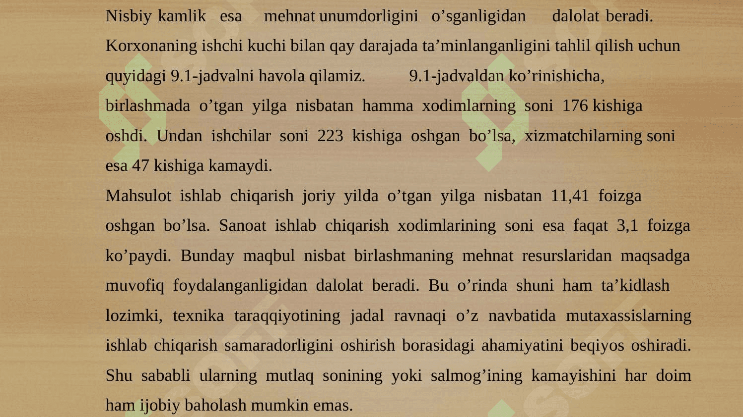 Mehnat resurslari  bilan ta’minlangаnlik va mеhnаt unumdоrligi tаhlili 5