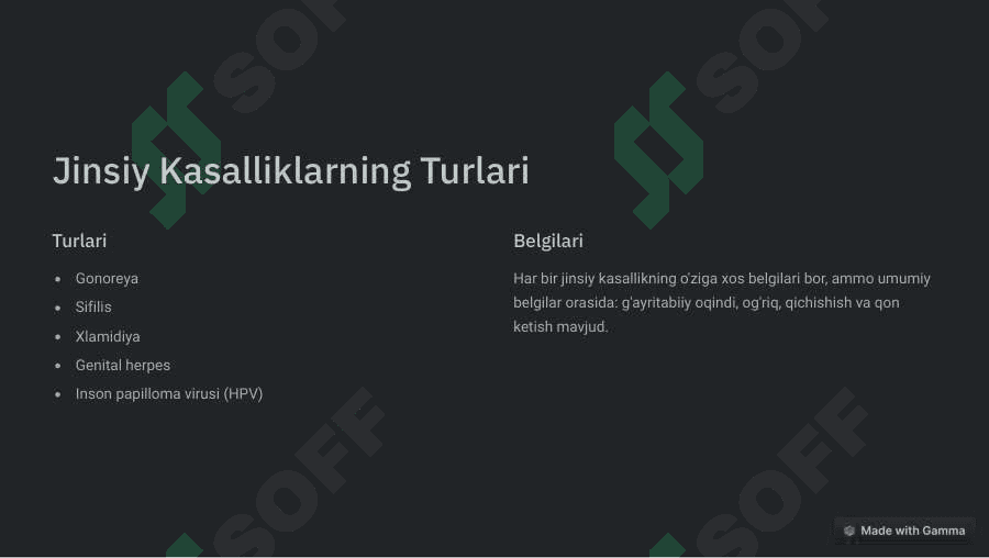 Jinsiy kasalliklar va ularni davolash 2