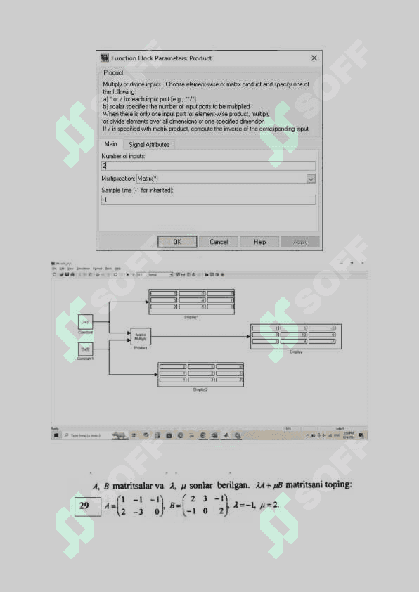 simulink paketida matritsalar bilan ishlash 4