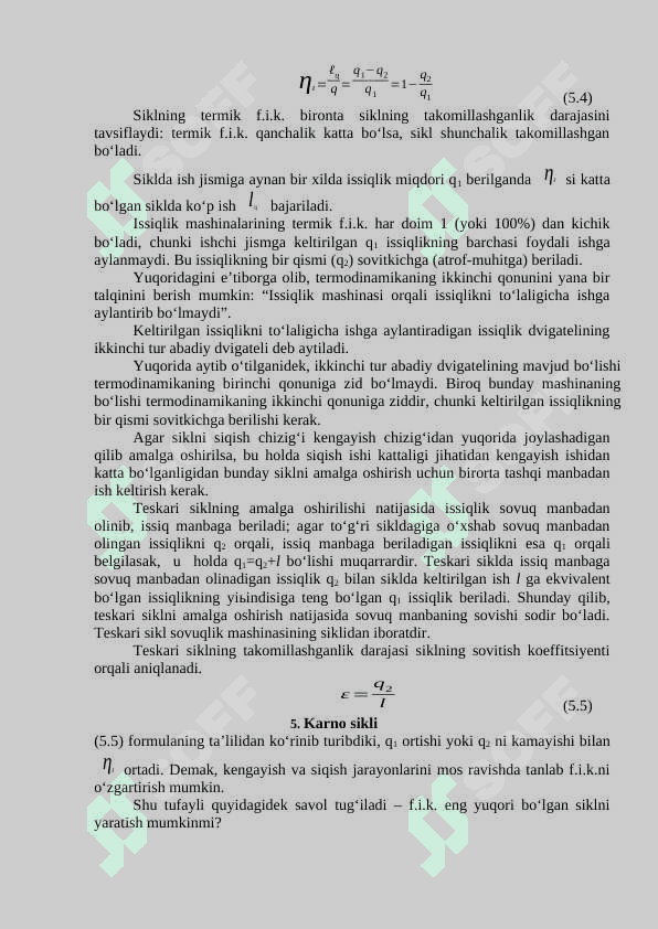 TERMODINAMIKANING BIRINCHI QONUNI IKKINCHI QONUNI 5