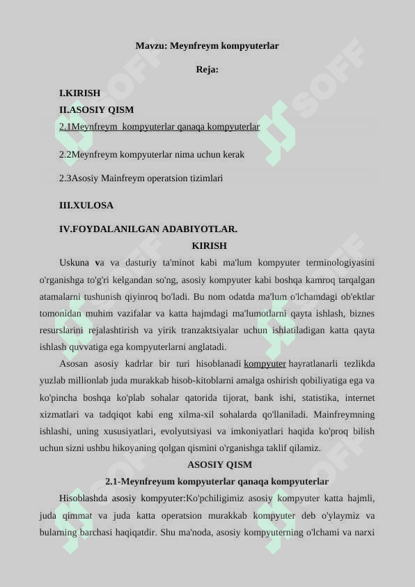 Meynfreym kompyuterlar 2