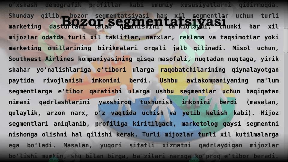 Bozor segmenti va xaridor turlari 5