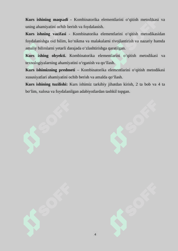 Kombinatorika elementlarini oʻqitish metodikasi 4