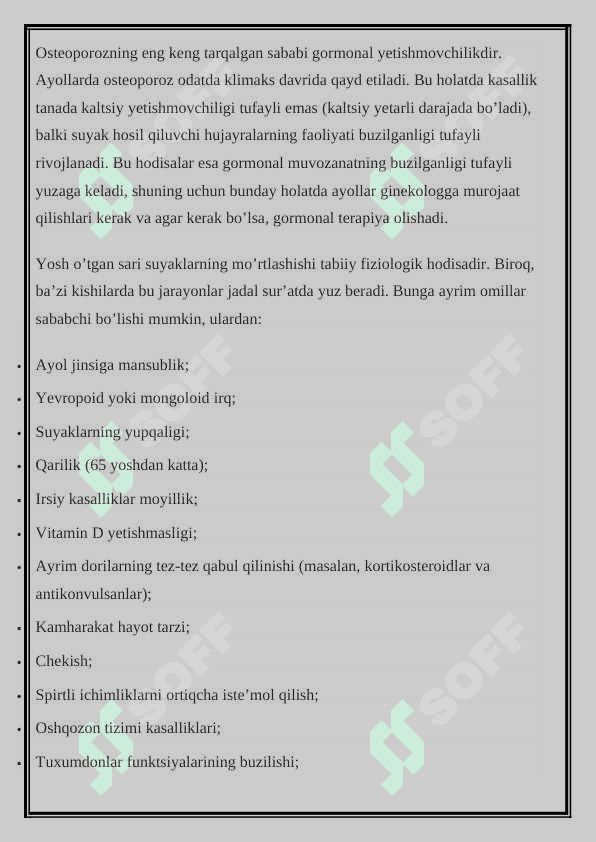 Osteoporozni oldini olish 2