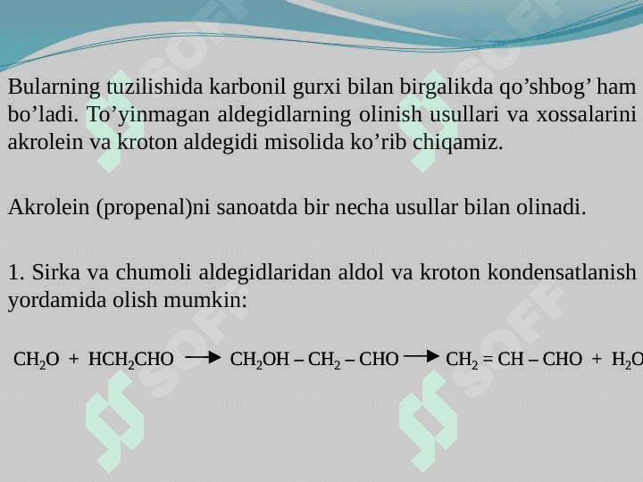 To’yinmagan aldegid va ketonlar 3