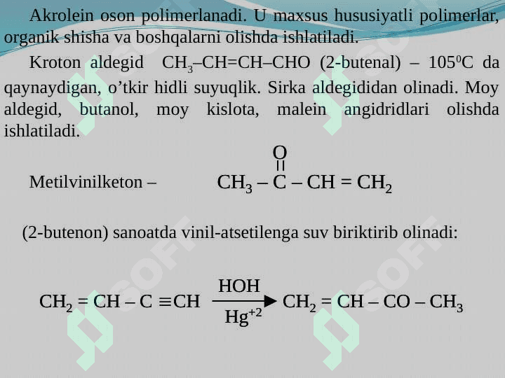To’yinmagan aldegid va ketonlar 7
