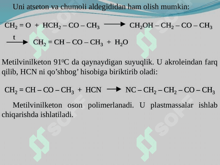 To’yinmagan aldegid va ketonlar 8