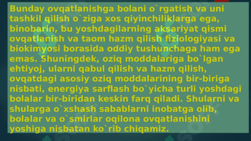Bolalar va o`smirlarning oqilona ovqatlanishi 3