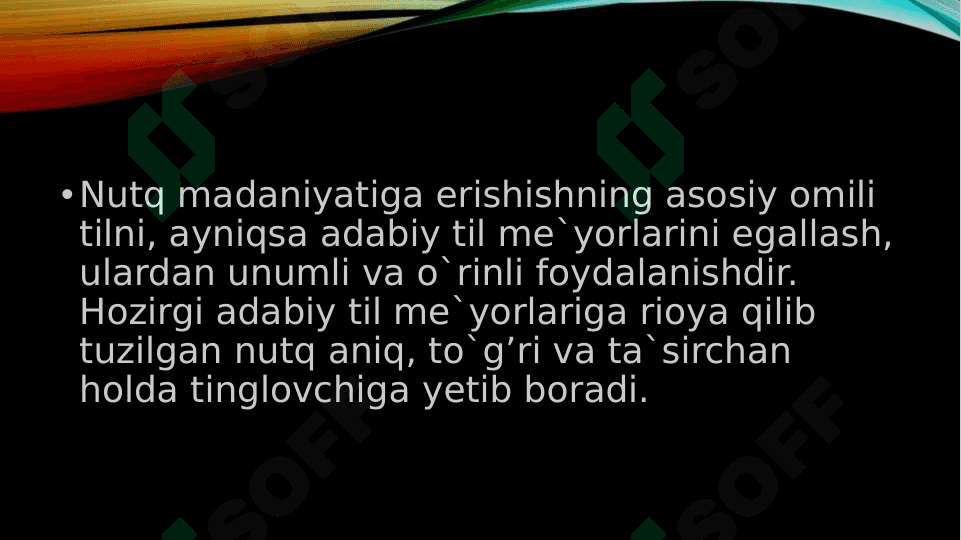 O`zbek adabiy tilining me`yorlari 2
