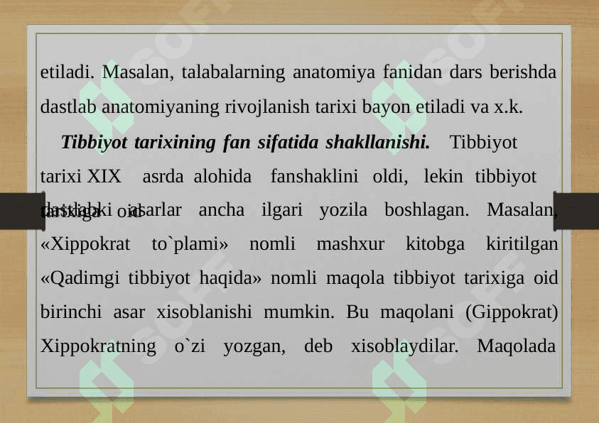 Anatomiya fani tarixi. Aristotel,K. Galenn tibbiyot sohasiga qoʻshgan hissalari 7