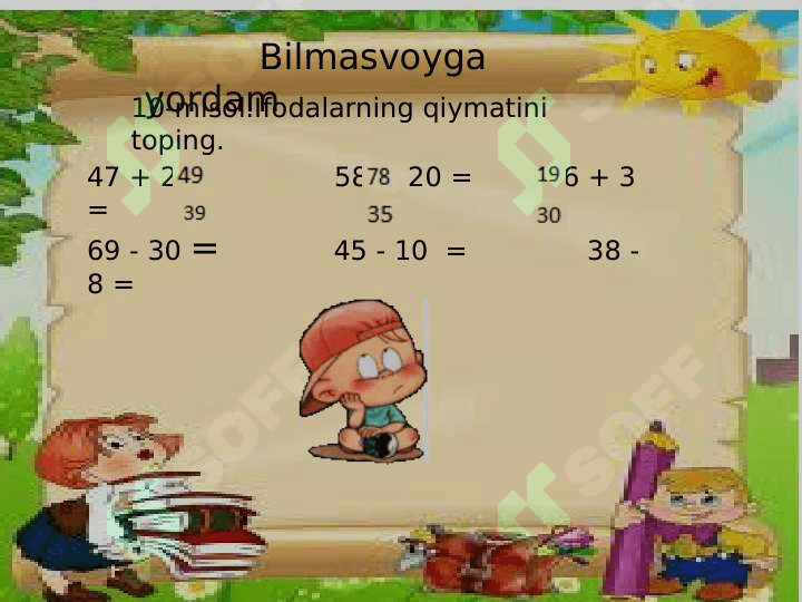 1-sinf matematika sonli ifodalar 3