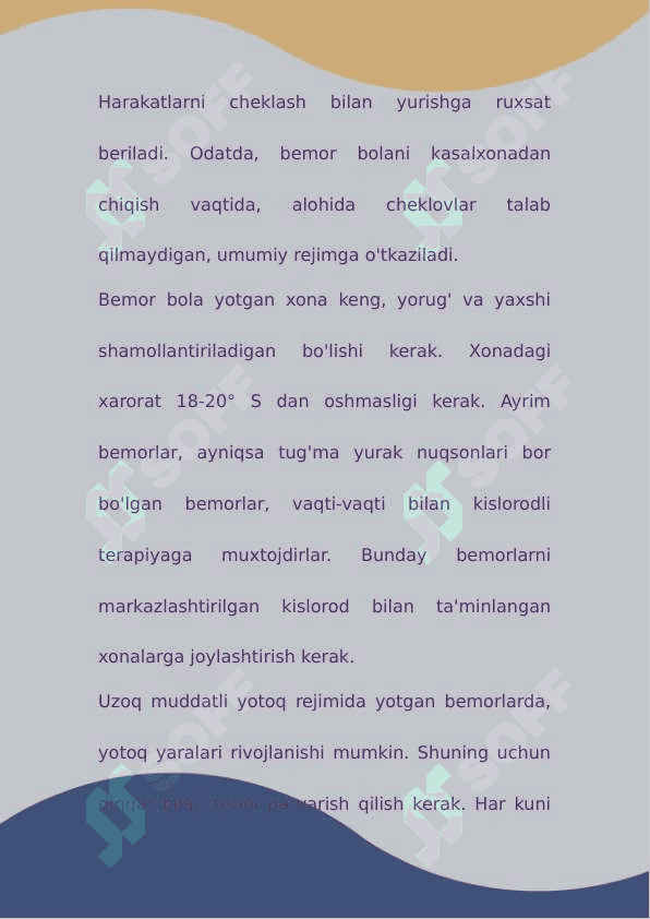 Yurak qon-tomir kasalliklarida bemor bolalarni nazorat qilish va parvarishlash. Yurak qon-tomir kasalliklarida bolalarga parvarish o'tkazish qoidalari.Qon bosimini oʻlchash, puls, yurak urishini sanash texnikasi 4