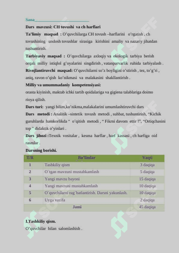 “Ch tovushi va ch harfi” 2