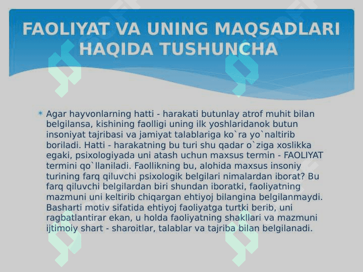 Faoliyat VA mativatsiya 4