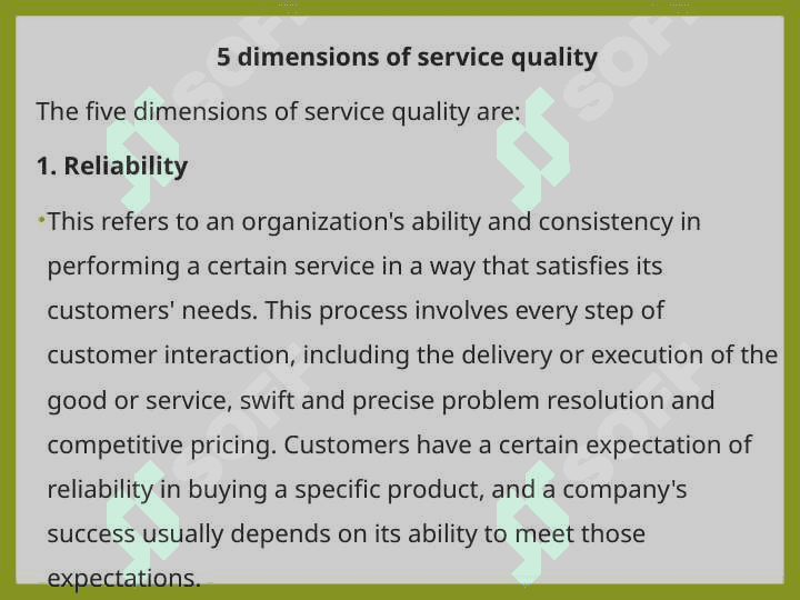 Service and quality 4