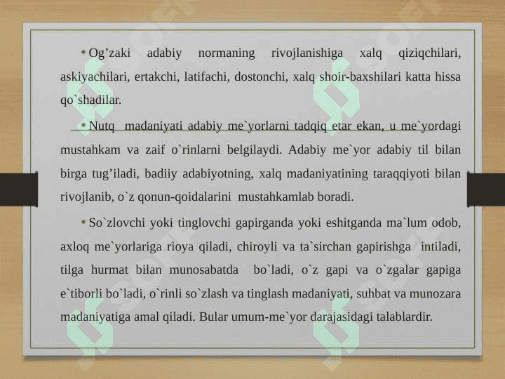 O`zbek adabiy tilining me`yorlari 3