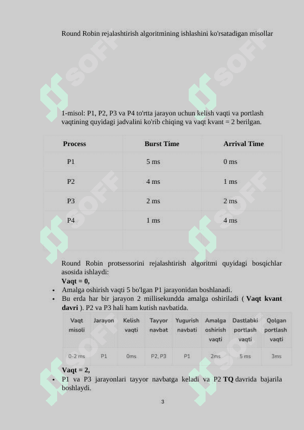 Round Robin algoritmi 3