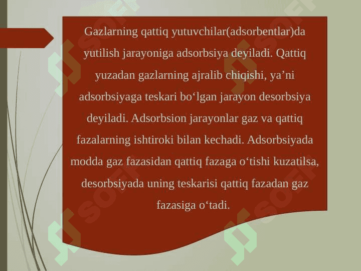 Adsorbsiya va adsorbsiya jaroyonini tuproqda va o’simlikdagi ahamiyati 2